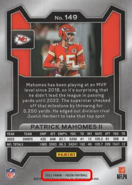 Patrick Mahomes II - Base Card - 2023 Panini Prizm Football #149