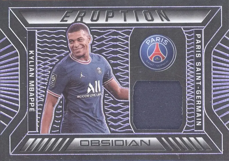 Kylian Mbappe - Eruption Purple Patch /75 - 2021-22 Panini Obsidian Soccer #E-KM