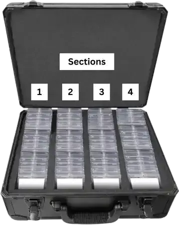 Card slab storage sections