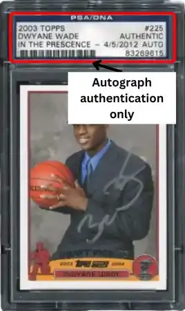 PSA autograph authentication slab